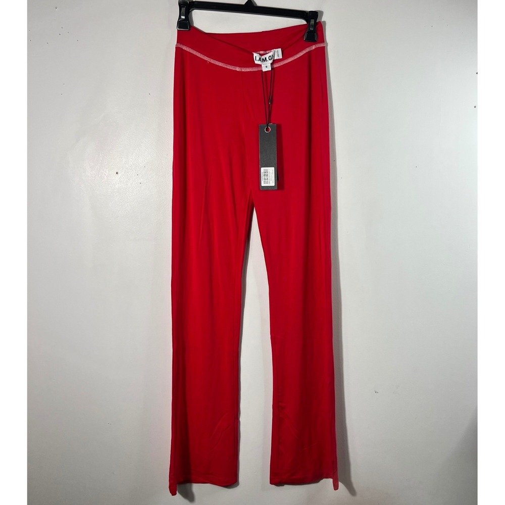 i am Gia Blare Trackpant Red Psycho S NWT Viscose Elastane